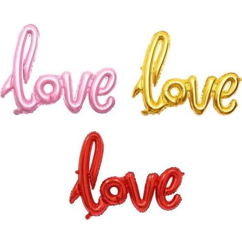 108*64cm English Letter LOVE Foil Balloon Alphabet Aluminum Baloon Valentines Day Wedding Party Show Heart Propose Decoration