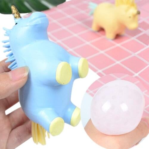 11cm Cartoon Unicorn Horse Beads Relieve Pressure Hand Fidget Toy Stress Squeeze Decompression Adults Childrens Toys Child Gift