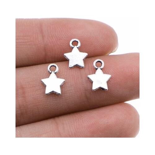 40Pcs 8*10mm Mixed Color Little Stars Charms For DIY Jewelry Making Earrings Bracelet Pendant Accessories Handcraft Wholesale