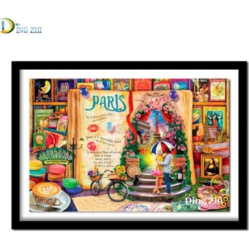 5D Diy Diamond Painting Book Art Abstract Landscape Couple Pictures Full Square Round Diamond mosaic Embroidery Home Decor Art