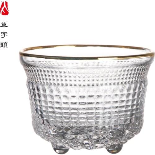 78ml tea cup three-legged beads small cup cup gold white boxed 504004