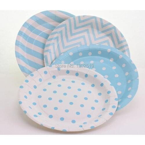 Free Ship1200pcs 9inch Round Paper Plate Boy Birthday Tableware Afternoon Tea School Party Favor Blue Pink Red Black Green Black
