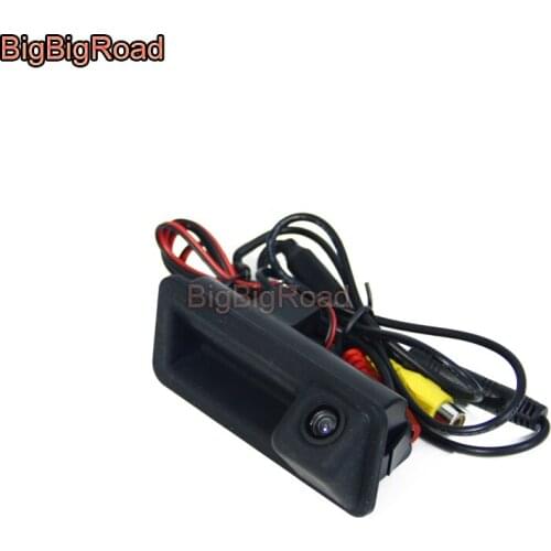 BigBigRoad Car Parking Trunk Handle Rear View Backup Reverse Camera For Land Rover Range Rover L322 / Freelander 2 L359