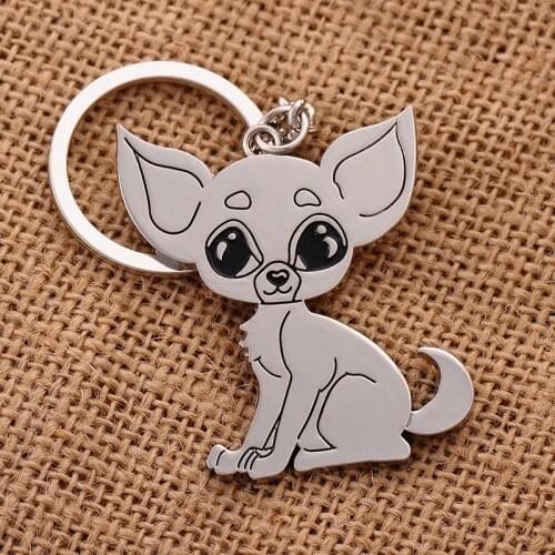 Chihuahua keychain for women dog key chain key holder high quality cute portachiavi chaveiro llaveros hombre bag charm