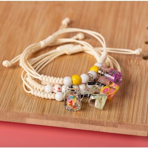 Cermaic Beads Bracelets Hand Made Glass pendant bracelet bangles for women rope chain gift accessory #XN022