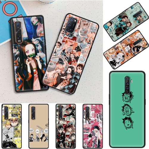 No Yaiba Demon Slayer Anime Phone Case for Oppo A9 2020 A52 A53 Find X2 X3 Lite Reno 3 F11 Ace A55 A93 A94 4 Pro 5G Cover Coque