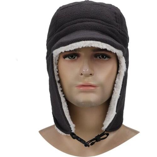 Outdoor Catch Fleece Cap Lamb Cashmere Fabric With Windbreak Earmuffs Warm Thicken Hiking Climbing Riding Unisex Duck Tongue Hat