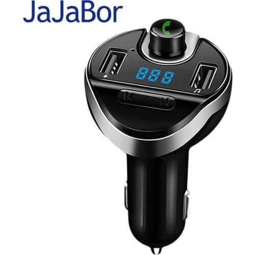 JaJaBor FM Transmitter FM Modulator Hands Free Music Playing Dual USB Car Charger Bluetooth-compatible Car Kit Handsfree