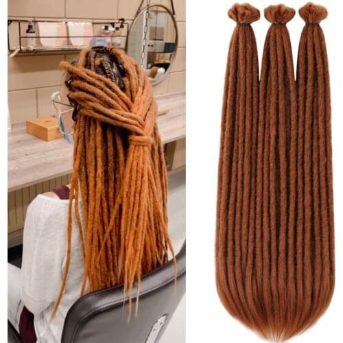 Full Star Ombre Synthetic Dreadlocks Hair Extension Pure Color Braiding Hair Pink Black White Dreadlocs Crochet Braids for Women