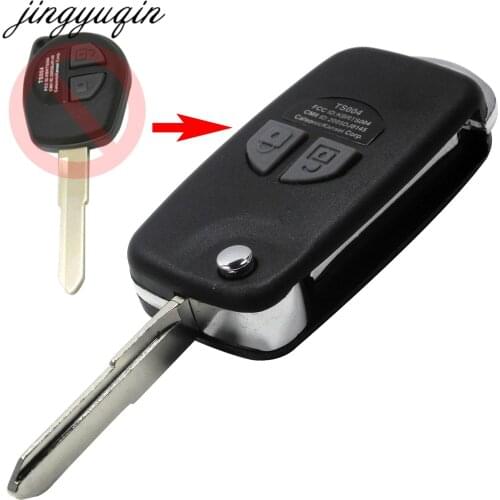 Jingyuqin 10PCS/LOT NEW 2 BUTTON FLIP KEY CASE UPGRADE FOR SUZUKI SWIFT SX4 REMOTE KEY