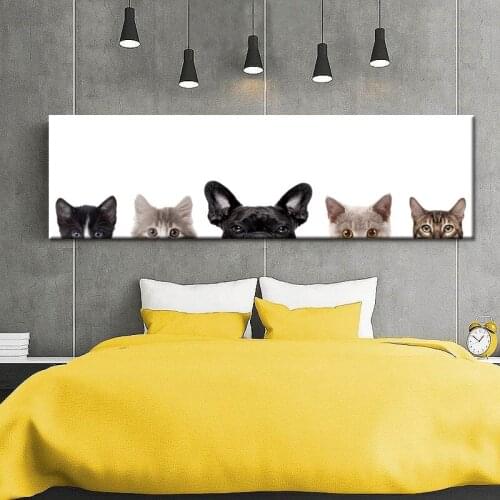 Kawaii Black White Bear Heart Cartoon Wall Art canvas Posters Nursery Print Nordic Style Painting Picture Children Room Decor