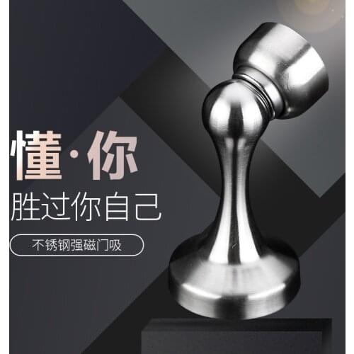 Magnetic Door Stopper, Angle Simple Metal Doorstop Wall or Floor Mount Heavy Duty Door Holder with Magnet Metal Wood Door