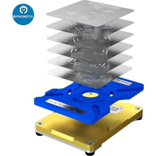 Mechanic ICPU BGA Positioning fixture for iphone A8 A9 A10 A11 A12 A13 A14 CPU Plant Tin Template Fixed Clamp Reballing Platform