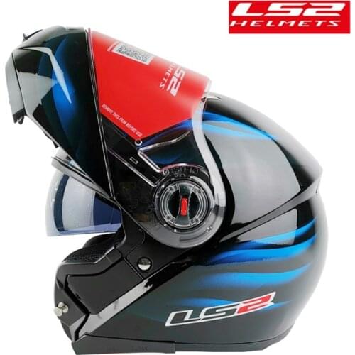 LS2 FF370 Flip up Motorcycle helmet dual shield with inner sunny lens modular moto racing helmets ECE approved motorbike helmet