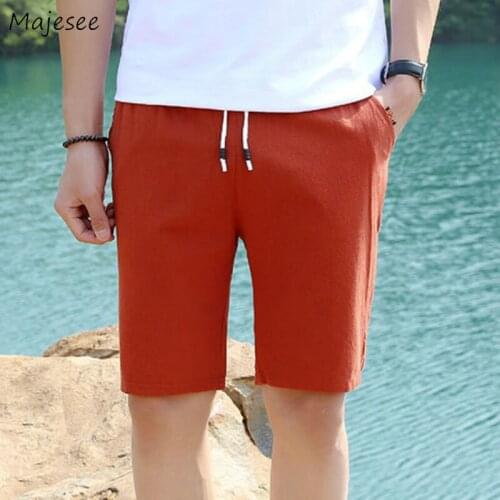 Board Shorts Men Solid Drawstring Plus Size 5XL Trendy Leisure Simple Breathable All-match Mens Beach Quick Drying Knee-length