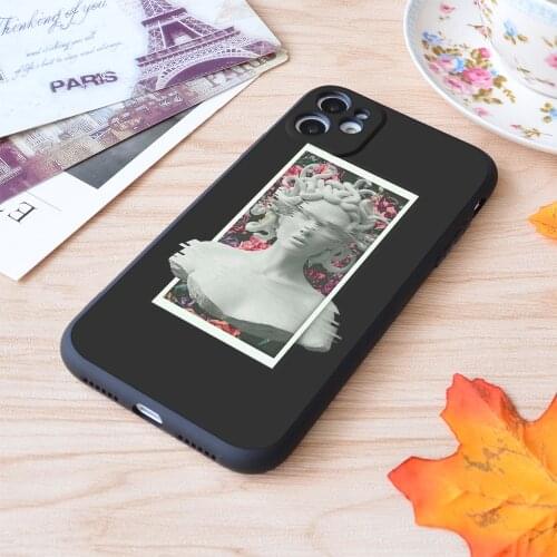 For iPhone Rose Modusa Print Soft Matt Apple iPhone Case
