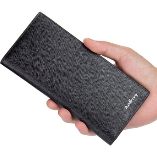 New Super Slim Business Leather Clutch Long Wallet Bifold ID Card Holder Men Purse Good Quality Drop Shipping