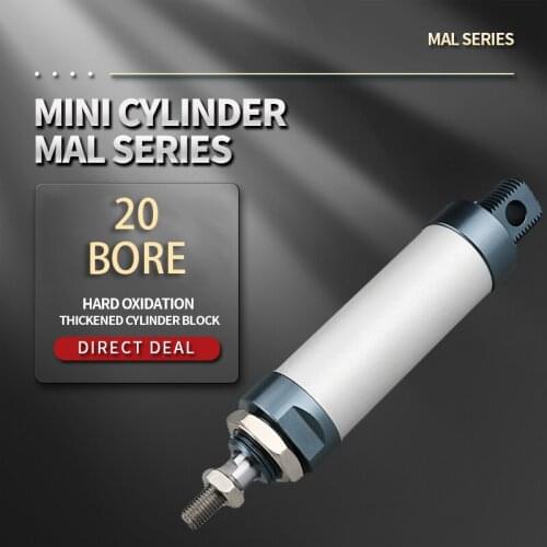 Bore 20×25/50/75/100/125/150/175/200/250/300/400/500mm Mini Air Cylinder Aluminum Alloy Mini Air Cylinder MAL Series