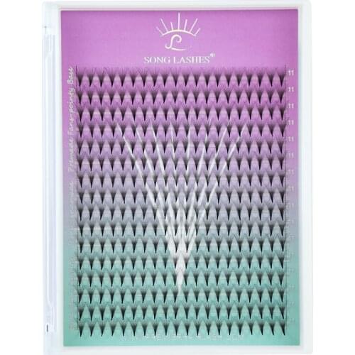 New Song Lashes Mega Tray Medium Stem Eyelash Extensions Sharp Thin Pointy Base Premade Volume Fans