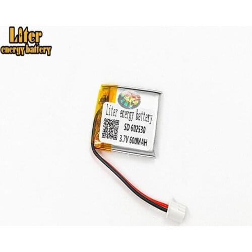 XHR-2P 2.54 3.7V 600mAh 602530 polymer lithium battery MP3 sound card reading machine battery