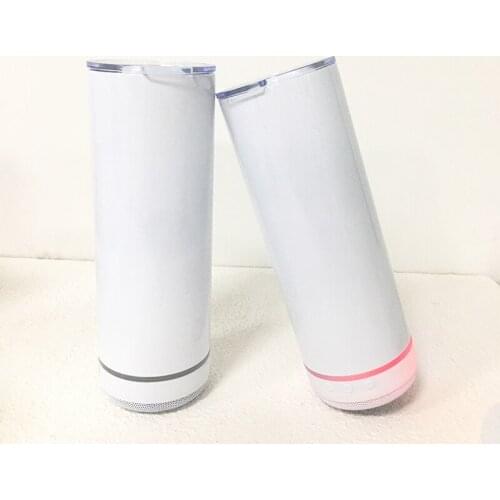 20oz Music Speaker Sublimation Tumbler Blue Tooth Tumbler Stainless Steel Speaker Tumbler Double Wall Vacuum Glasses Speaker