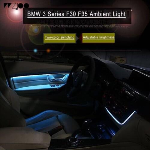 Carbon Fiber Radio trim LED Ambient Light Interior Door AC Panel Decorative Light Atmosphere light For BMW 3 series F30 F35 F11