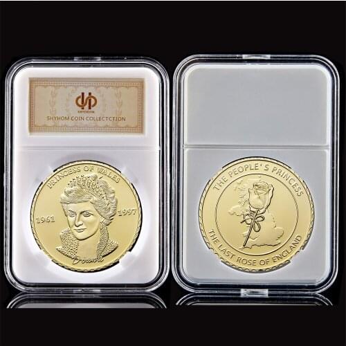United Kingdom Souvenir Coin UK Princess Diana Gold Plated Value Coins Decorative Gift