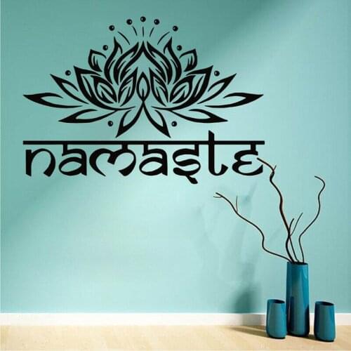 Yoga Lotus Flower Vinyl Wall Sticker Decal Mandala Buddha Symbol Wall Decals Quote Livingroom Home Decor Adhesive Wallpaper C740