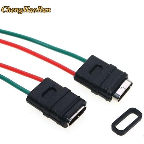 USB Type C Waterproof Connector Welding Wire Female Socket High Current Fast Charging Type -c Port Charging Interface Jack