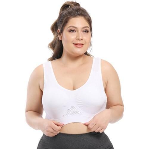 Women Large Size Seamless Sports Bra Shockproof Sports Underwear Fitness Running Vest Summer Gym Fitness Jogging Sports Bra 6XL