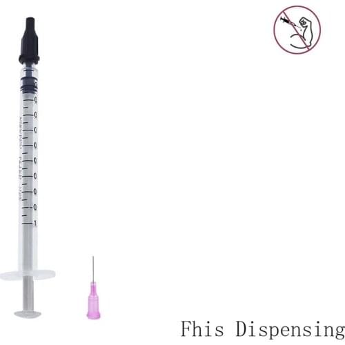 1ml 1cc Syringe Needle and 30G 0.5 Inch Dispensing Tip with Sealing Cap Pack of 100