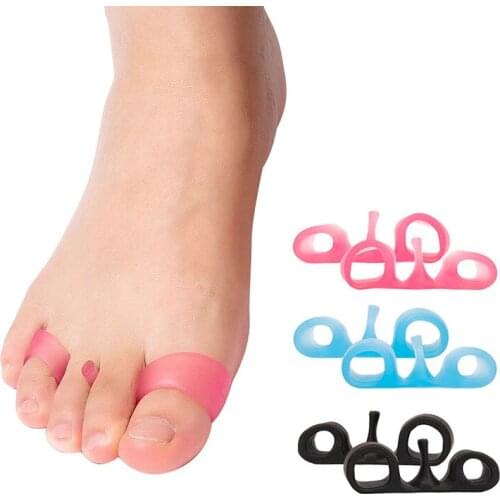 1 Pair Soft Safe Two-hole Snail Toe Separator Adjuster Silicone Foot Fingers Reusable Two Hole Toe Separator Bunion Corrector