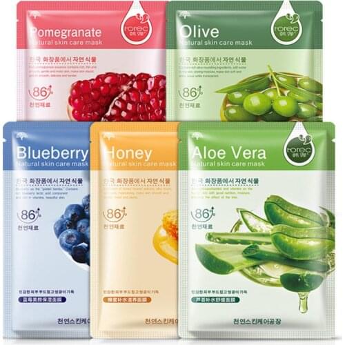 1 Pc Mask Blueberry Aloe Moisturizing Soothing Mask Sheet Mask Combination Plant Care Moisturizing Skin Care Mask For Face TSLM1