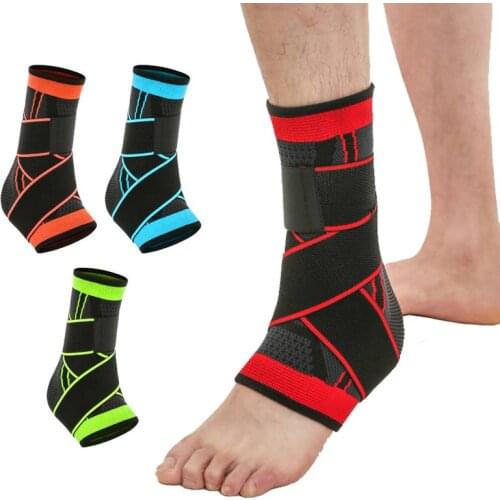 1Pcs 3D Compression Ankle Brace Support With Elastic Nylon Strap Football Basketball Ankle Support Gym Fitness Ankle Protection