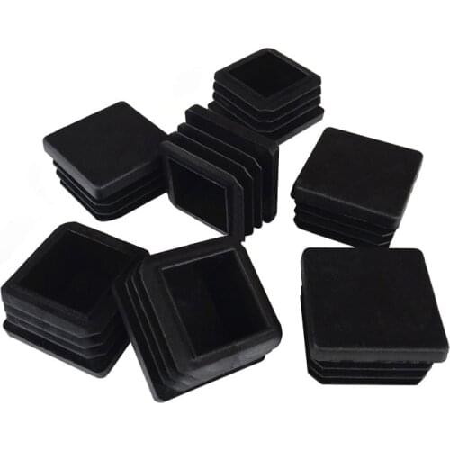 10Pcs Black Plastic Steel square pipe plug Furniture Leg plug Anti Slip Feet Protector Pad Plastic square tube cap plug