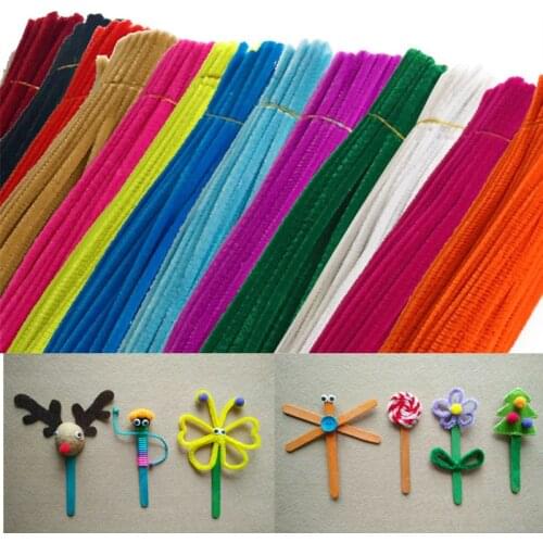 100pcs 30cm Chenille Stems Pipe Cleaners Kids Plush Educational Toy Colorful Pipe Cleaner Toys Handmade DIY Craft Supplie