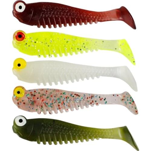 Free shipping 100pcs 5cm Artificial Lure for Japan Shad Fishing Worms Swimbaits Soft Lure For Fly Fishing Bait Fishing Lure