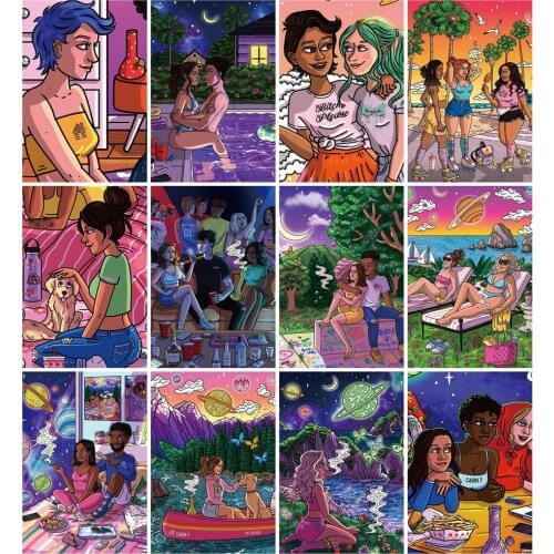 50/100pcs Vintage illustration Artistic Style Graffiti Stickers for Refrigerator Car Helmet Bicycle Guitar Notebook Skateboard