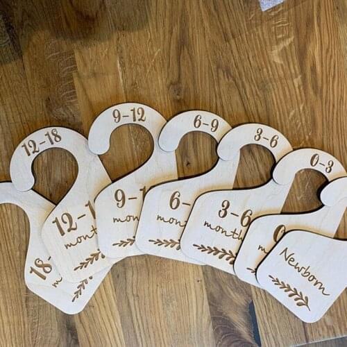 7pcs Wood Baby Closet Dividers Wood Organization Baby Wardrobe Dividers Wood Baby Closet Organization New Baby Shower Newborn