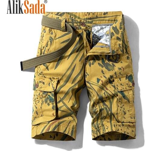 Aliksada 2021 Summer New Multi-Pocket Tooling Cotton Loose and Comfortable Casual Mens Shorts, Fashion Trend All-Match Shorts