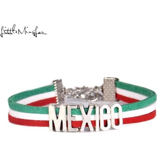 Infinity love MEXICO Wrap Women Men Bracelet stacks heart Charm bracelets & bangles for Women men leather braid country jewelry