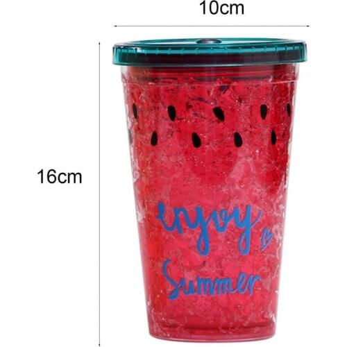 Water Cup Eco-friendly with Lid Plastic Lovely Sweet Straw Bottle for Home