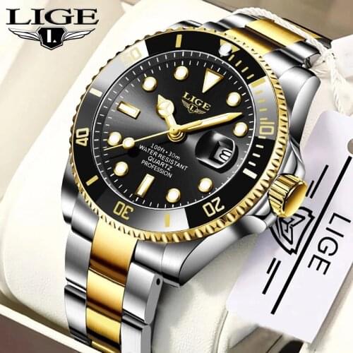 LIGE Top Brand Luxury Fashion Diver Watch Men 30ATM Waterproof Date Clock Sport Watches Mens Quartz Wristwatch Relogio Masculino