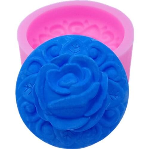 Rose Soap Mold Round Flower Silicone Molds for Soap Scented Wax Mold