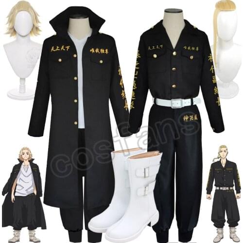 Tokyo Revengers Cosplay Costume Anime Manjiro Sano Black Uniform Hanagaki Takemichi Ken Ryuguji Haori Kimono Tee Men Top Cloak