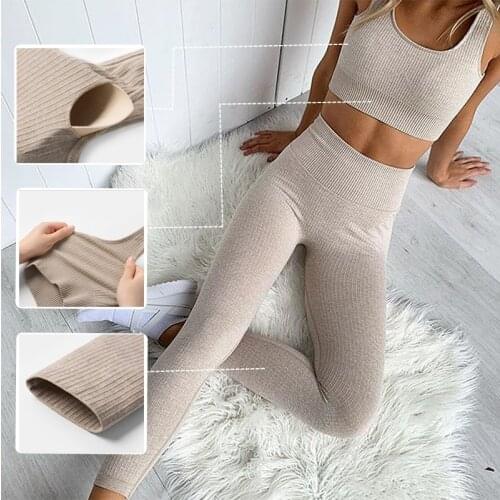 2/3 Pcs Seamless Fitness Yoga Set Workout Clothes Athletic Wear Sports Gym Legging Bra Crop Top Long Sleeve Yoga Suit TrackSuit