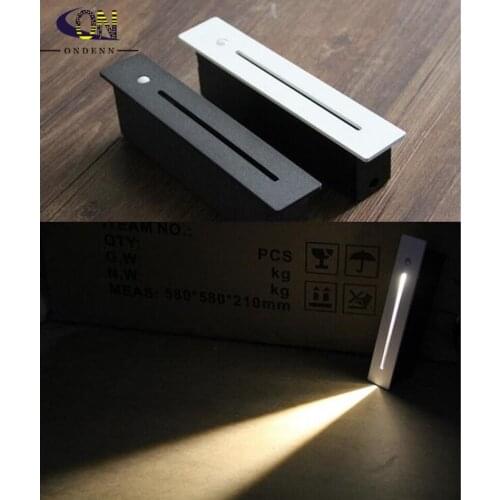 Indoor Outdoor IP65 PIR Motion Sensor 3W CREE Led Underground Light Wall Lamps Stair Step Stairway Hallway Corner Floor Lighting
