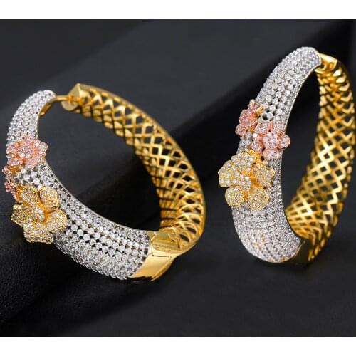Missvikki Noble Luxury Hoop Earrings Jewelry For Women Anniversary Engagement Wedding Earrings Accessories Top Quality