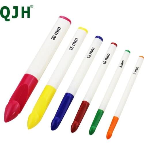 6pcs Thick Hollow Tube plastic Crochet Hook Handle Knitting Needles Set Crochetings And Knitting Tools 7/8/9/10/12/15/20mm