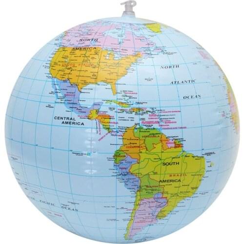 28cm Inflatable Globe World Earth Ocean Map Ball Kids Geography Learning Water Toy Photo Prop Swimming Pool Beach Party Supply